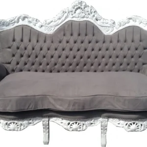 Rabatt Casa Padrino Baroque 3-seater Sofa "King" Gray / White - Baroque furniture