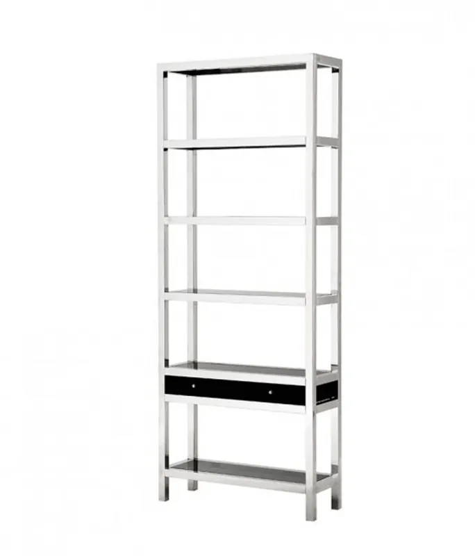 Super-Preis Casa Padrino luxury shelving cabinet with smoke glass and drawer - Luxury Bookshelf