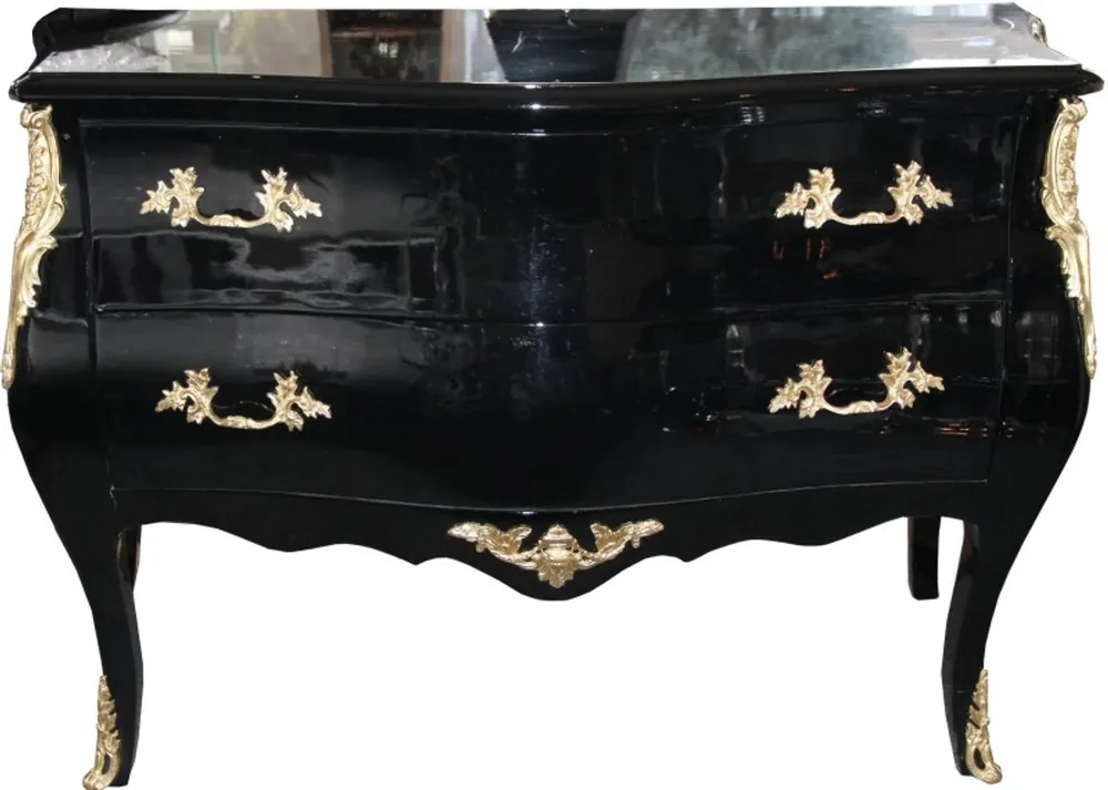 Angebot Casa Padrino Baroque chest Black 120 cm with silver metal applications