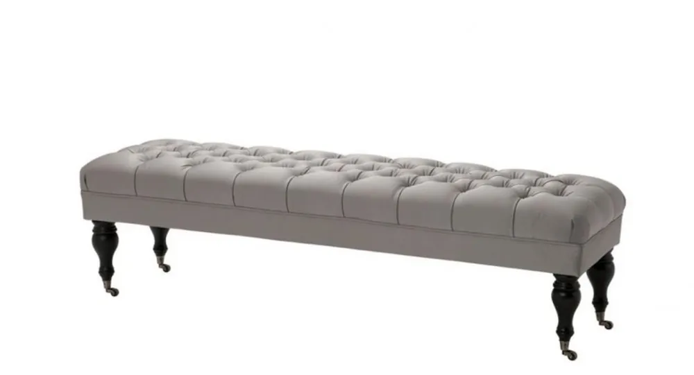 Sonderaktion Casa Padrino luxury bench silver grey satin 160 x 46 x H. 45 cm - Luxury Quality