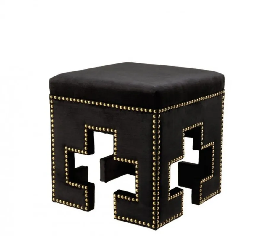 Casa Padrino luxury stool black 41 x 41 x H. 45 cm - Club Hotel Stool Begrenztes Angebot