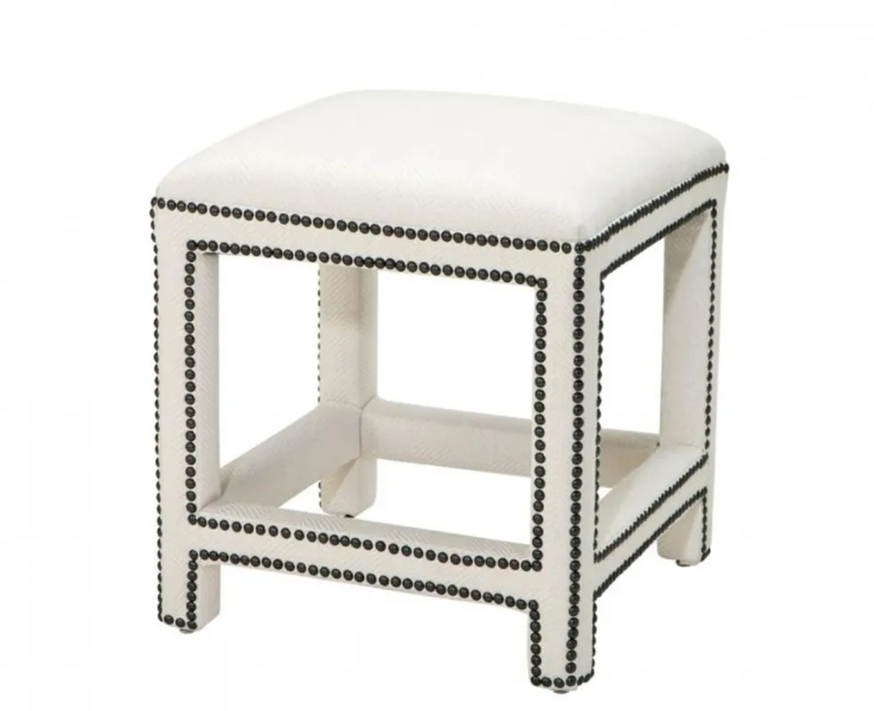 Casa Padrino luxury stool white 47 x 47 x H. 52.5 cm - Luxury Furniture Neuheit
