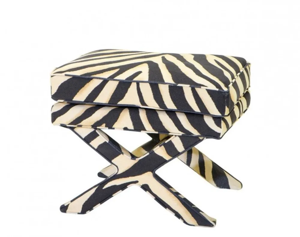Casa Padrino luxury seat stool zebra 62 x 46 x H. 50 cm - Luxury Stool Günstig