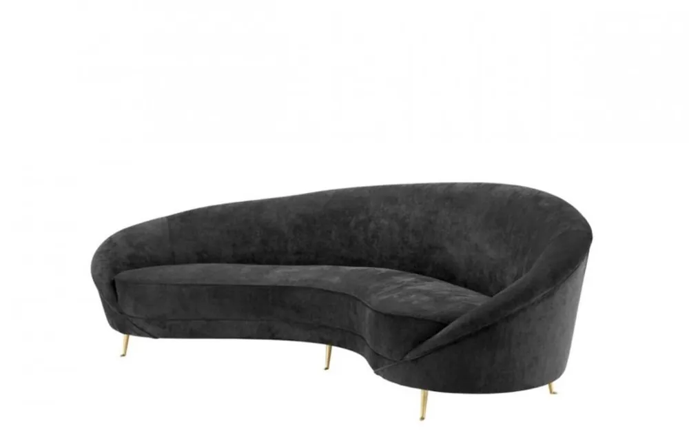 Zertifiziert Casa Padrino luxury sofa black bent - Luxury Hotel Furniture