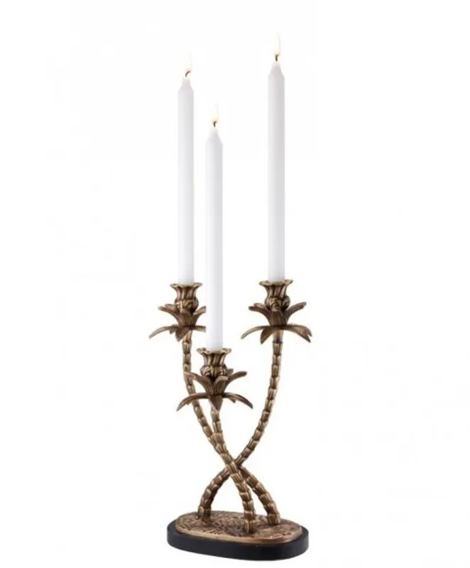 Casa Padrino luxury brass candle holder 3-arm - Luxury Hotel facility Sale