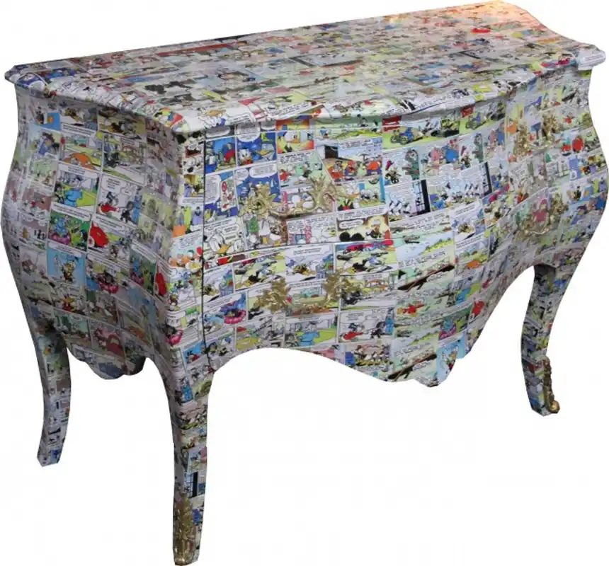 Casa Padrino Baroque chest of drawers Comic Design 130 cm, Mod3 - Handmade from solid wood - Limited Edition Top-Angebot