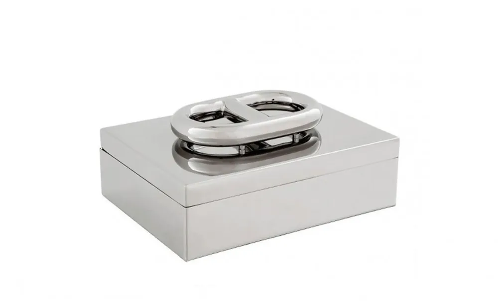 Top-Angebot Casa Padrino luxury stainless steel beauté box jewelry box silver 28 x 21 x H. 12 cm - Hotel Collection