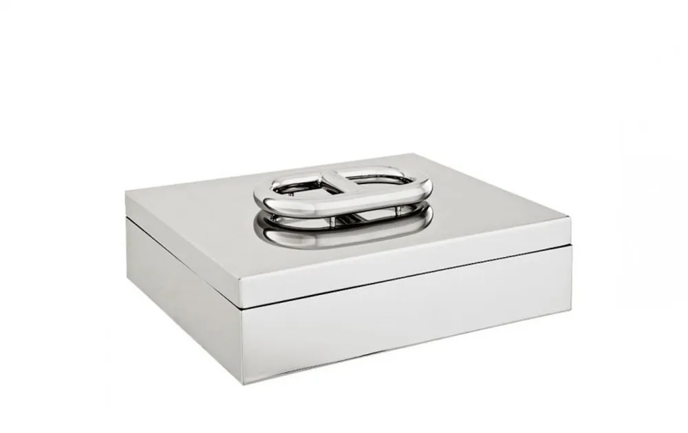 Abverkauf Casa Padrino luxury stainless steel beauté box jewelry box silver 39 x 31 x H. 14.5 cm - Hotel Collection