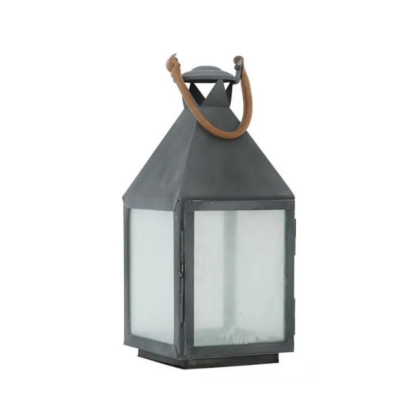 Casa Padrino Designer Deco Lantern Zinc Finish 24 x 24 x H. 67 cm - Luxury Lantern Preis Gesenkt