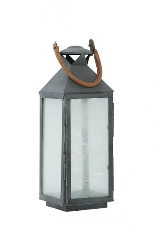 Casa Padrino Designer Deco Lantern Zinc Finish 18 x 18 x H. 67 cm - Luxury Lantern Nur Heute