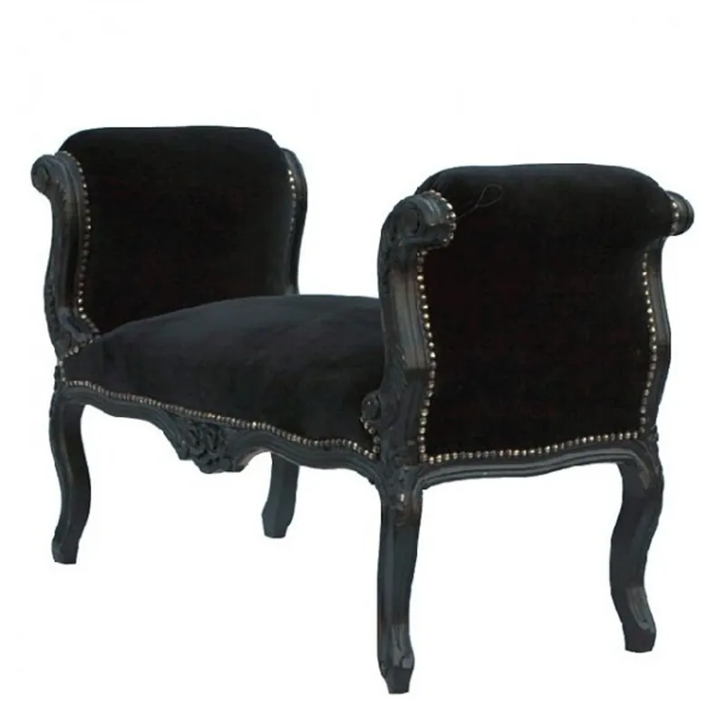 Baroque stool Stool Black / Black - Seat Mega-Angebot