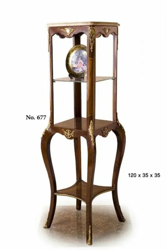 Casa Padrino baroque side table with marble plate 35 x 35 x H. 120 cm - luxury side table Highlight