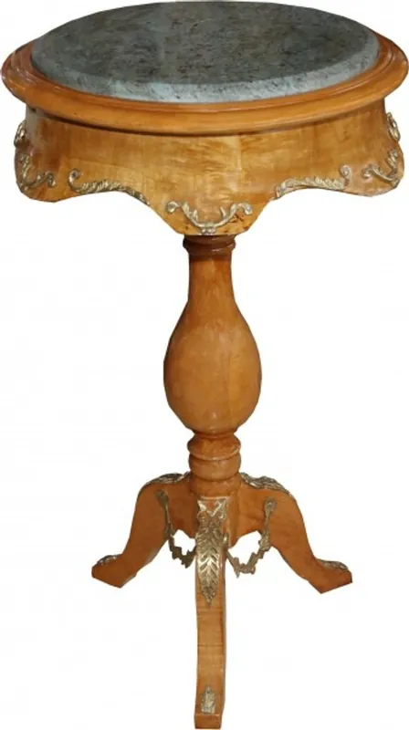 Casa padrino baroque side table model mahogany light brown with marble top 70 x 41 cm Beliebt