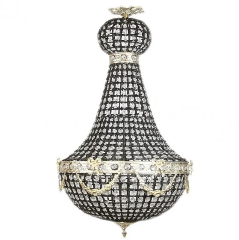 Expressversand Casa Padrino Luxury Baroque ceiling lamp 45 x H 90 cm - glass / black / silver