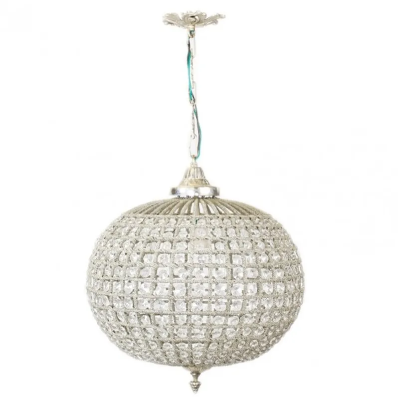 Kracherpreis Casa Padrino Baroque ceiling hanging light 35 x H 65 cm - glass light / silver