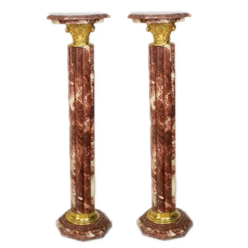 Wochenendangebot Casa Padrino Baroque marble columns Set Red / Gold - marble column (2 pcs)