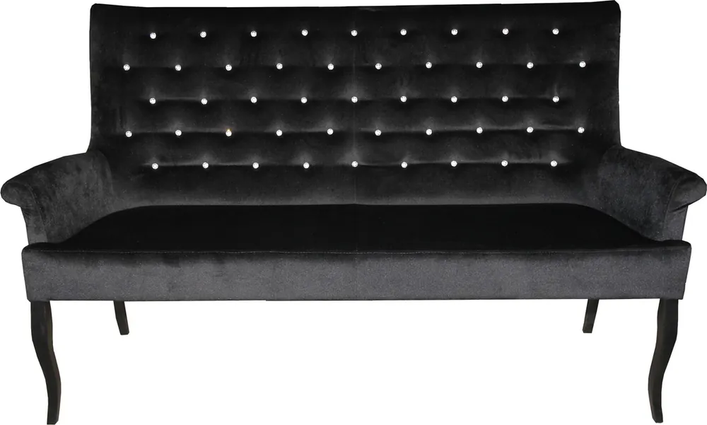 Ausverkauf Casa Padrino Chesterfield bench / sofa with bling bling glittering black B 180 cm, H 100 cm, T 67 cm - dining bench