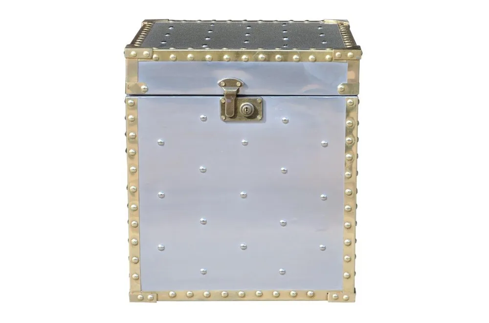 Casa Padrino luxury designer aluminum side table / chest - Art Deco Vintage furniture - trunk Jetzt Kaufen