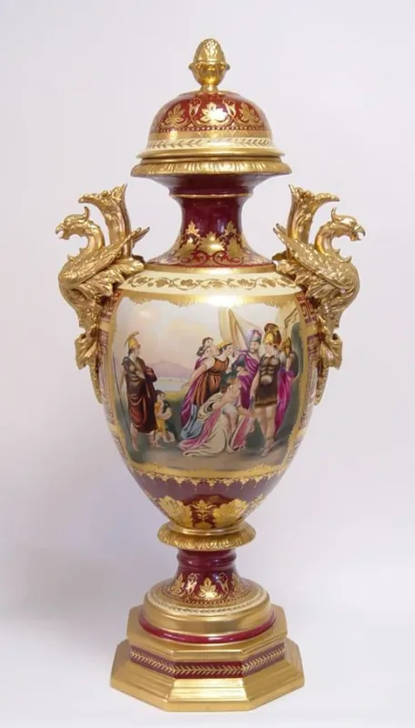 Casa Padrino luxury porcelain vase with lid H. 85 cm - noble & sumptuous Markenprodukt