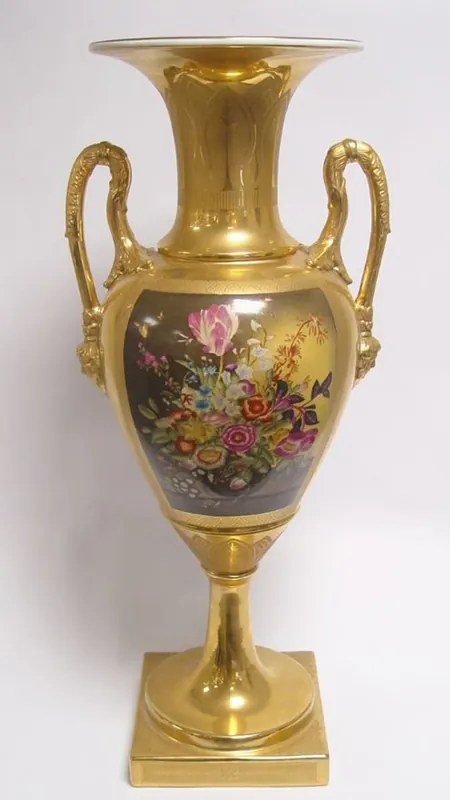 Neuheit Casa Padrino baroque porcelain vase with two handles H. 60.5 cm - luxury hotel vase