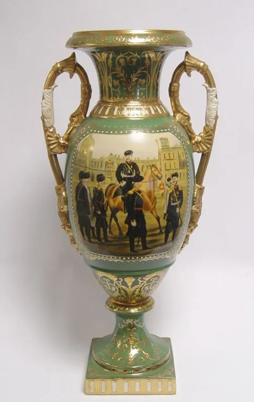 Casa Padrino baroque porcelain vase with two handles H. 54 cm - luxury hotel vase Sale