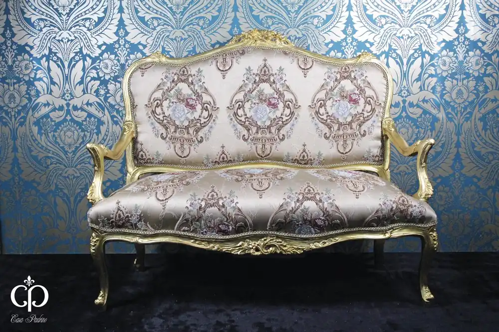 Begrenztes Angebot Casa Padrino Baroque sofa cream pattern / Gold - Italian style - baroque furniture - sumptuous and extraordinary!
