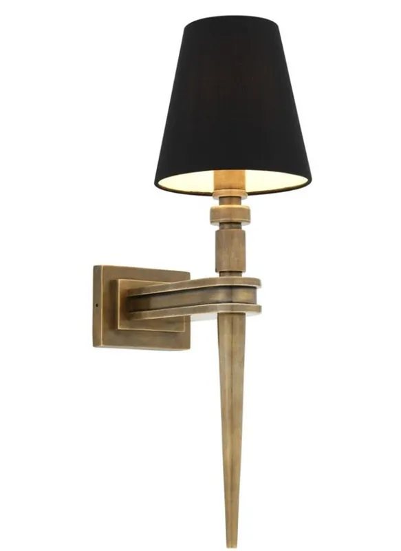 Schneller Versand Casa Padrino Designer Brass Wall Light 15 x 23.5 x H. 50 cm - Luxury Wall Lamp