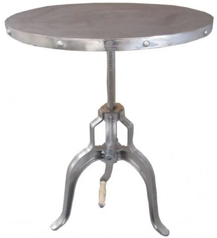Sofort Bestellen Casa Padrino Industrial Side Table with Crank Silver - Designer Hotel Furniture - Industry Design - Art Nouveau Table