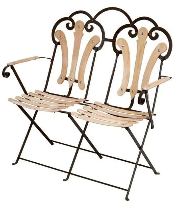 Sonderangebot Casa Padrino terrace balcony garden bench - Foldable 2 Seater Bench