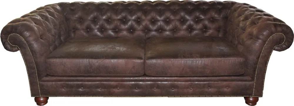Direkt Vom Hersteller Casa Padrino Limited Edition Designer Chesterfield 3 seater sofa Brown B 226 cm - Club furniture