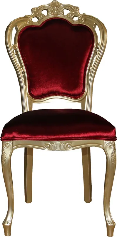 Casa Padrino Luxury baroque dining chair without armrests in Bordeaux red / gold - designer chair - luxury quality - limited edition Expressversand