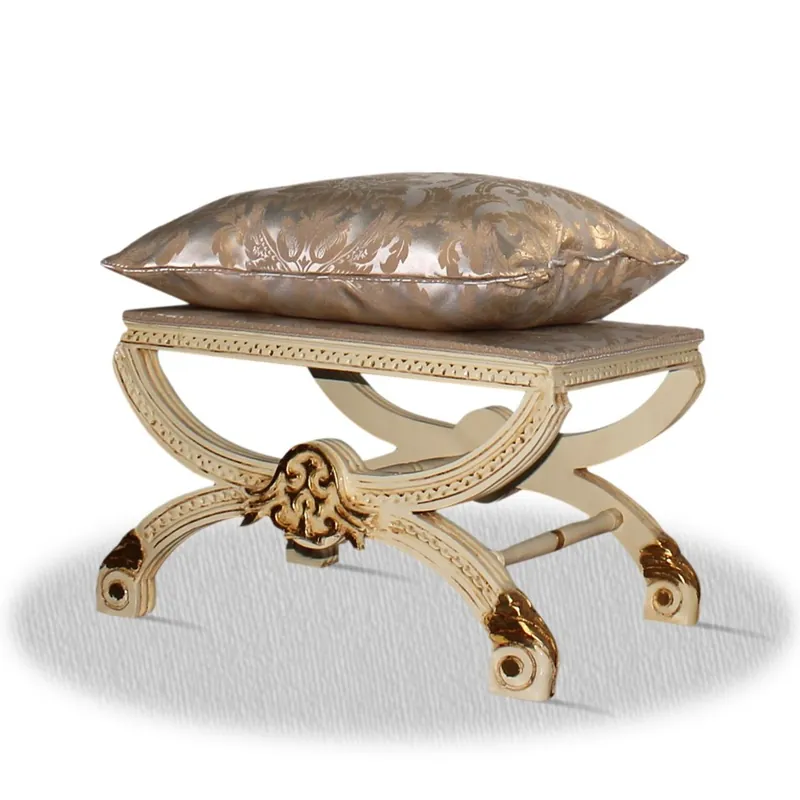 Casa Padrino baroque stool cream gold silver 60 x 40 x H. 50 cm Knallerangebot