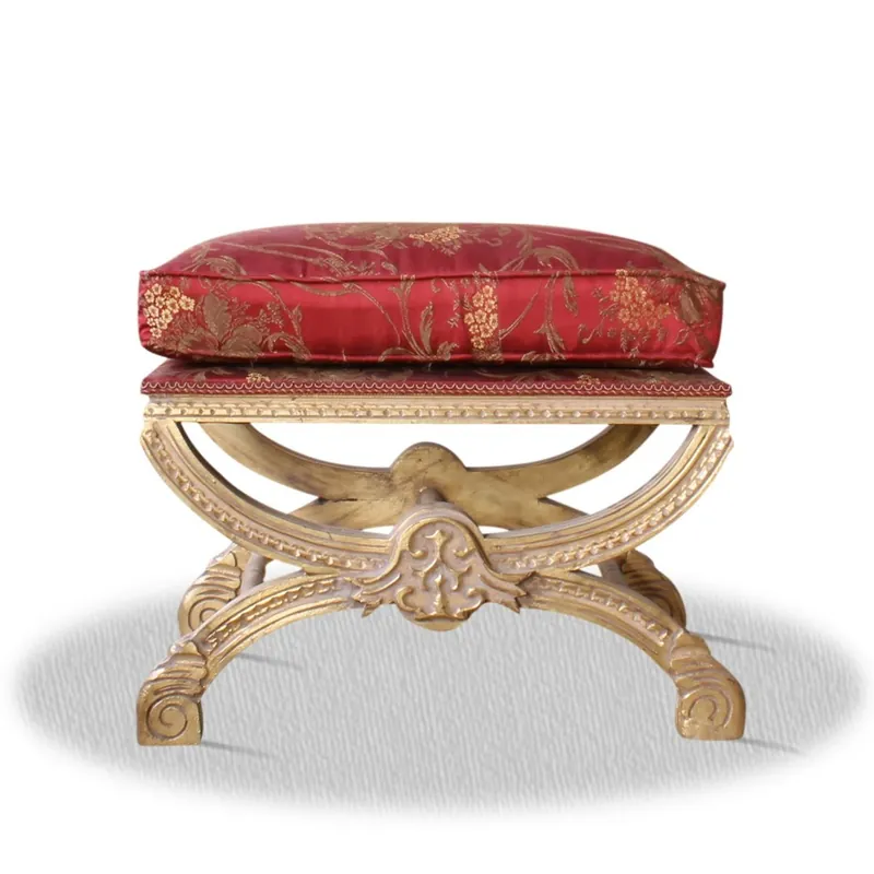 Casa Padrino baroque stool antique gold red - antique style stool with pillow Neue Ware