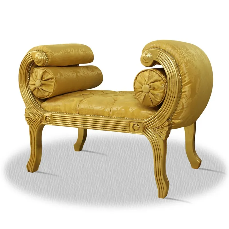 Direkt Vom Hersteller Casa Padrino baroque stool gold 90 x 40 x H. 65 cm - Luxury Seat Bench