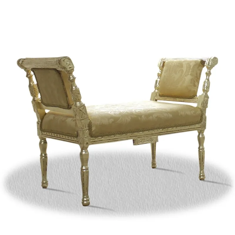 Versand Am Gleichen Tag Casa Padrino baroque seat bench gold with pattern 110 x 40 x H. 70 cm