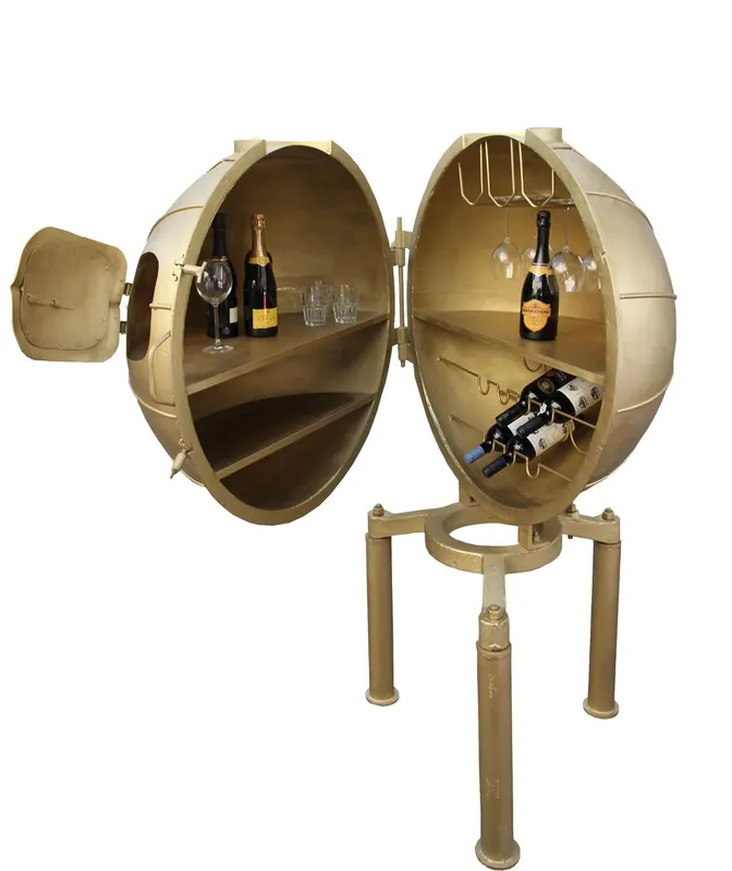 Casa Padrino Luxury drinks bar made of metal gold - wine shelf - bottle shelf Meistverkauft