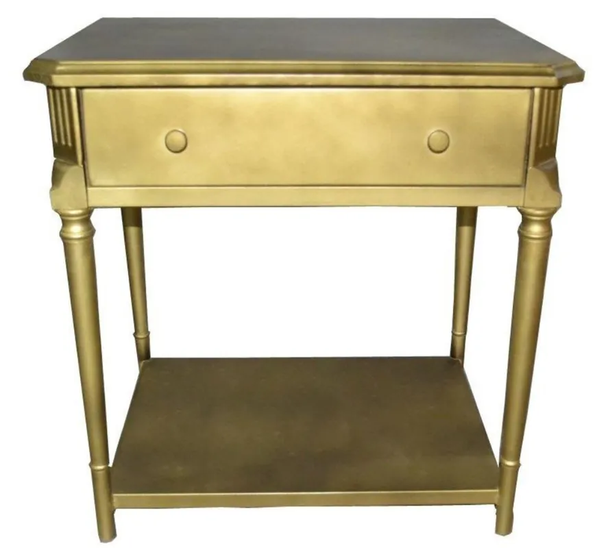 Casa Padrino art deco luxury bedside table with drawer gold - Antique Style Side Table - night console table Sonderaktion