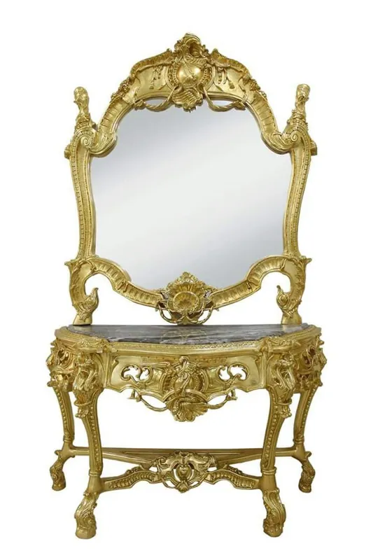 Sonderaktion Casa Padrino baroque mirror console with marble plate - Luxury Mirror Console