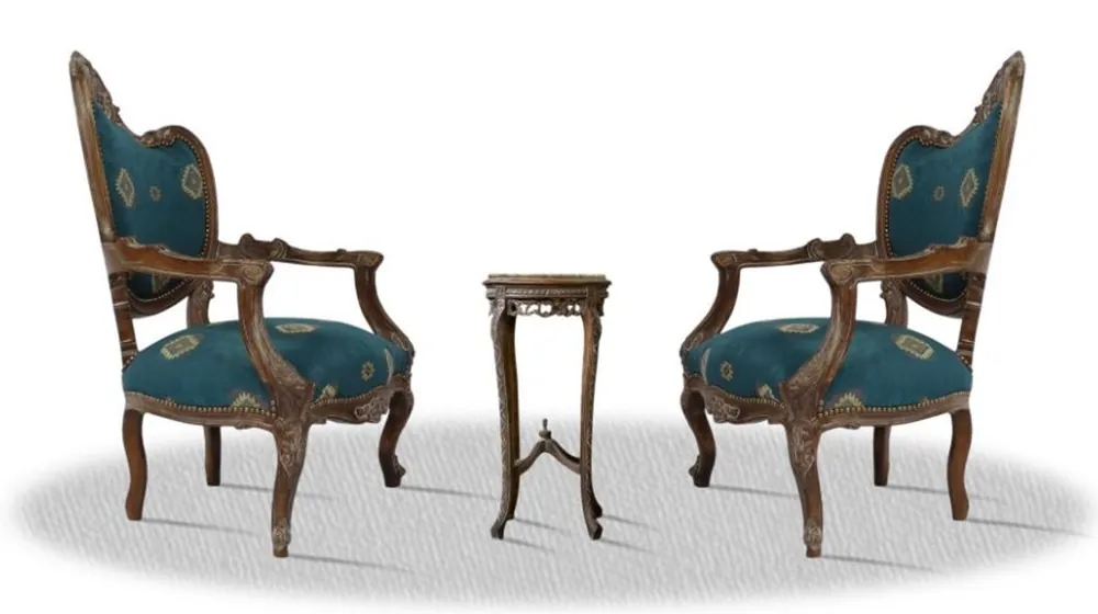 Markenprodukt Casa Padrino baroque salon chair set with side table - Hotel Collection
