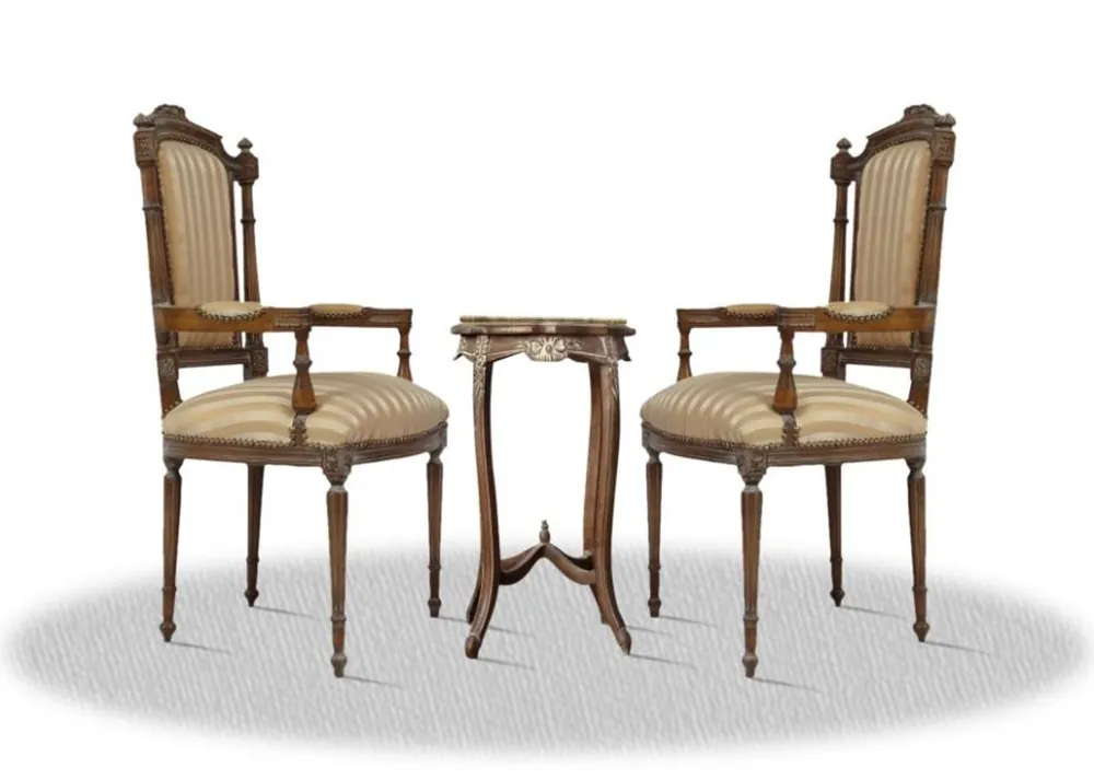 Casa Padrino baroque living room chair set with side table - Baroque Furniture Nur Heute