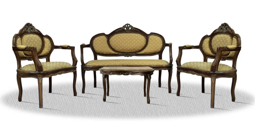 Günstig Casa Padrino baroque salon set with seat bench 2 chairs and table - Hotel Furniture