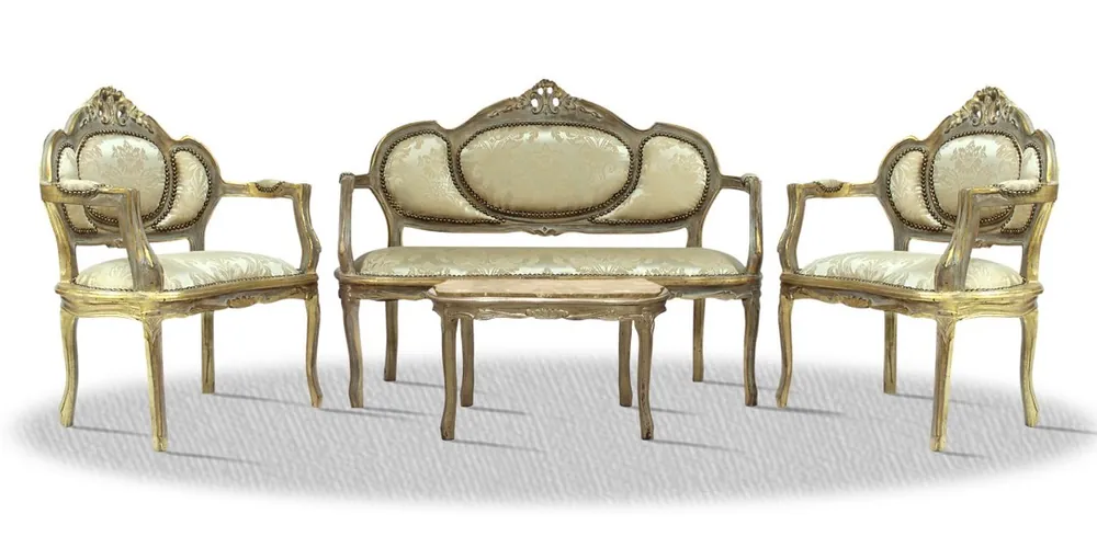 Top-Seller Casa Padrino baroque salon set antique gold - Luxury Furniture