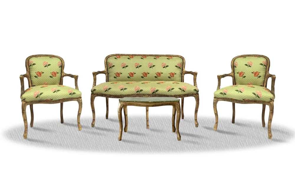 Nur Heute Casa Padrino baroque salon set vintage gold light green - Antique Style