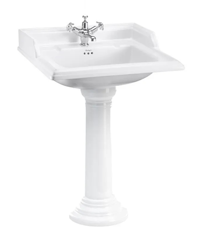 Top-Preis Casa Padrino porcelain washbasin with pedestal 65 x 57.5 x H. 95 cm - Antique Style Washbasin