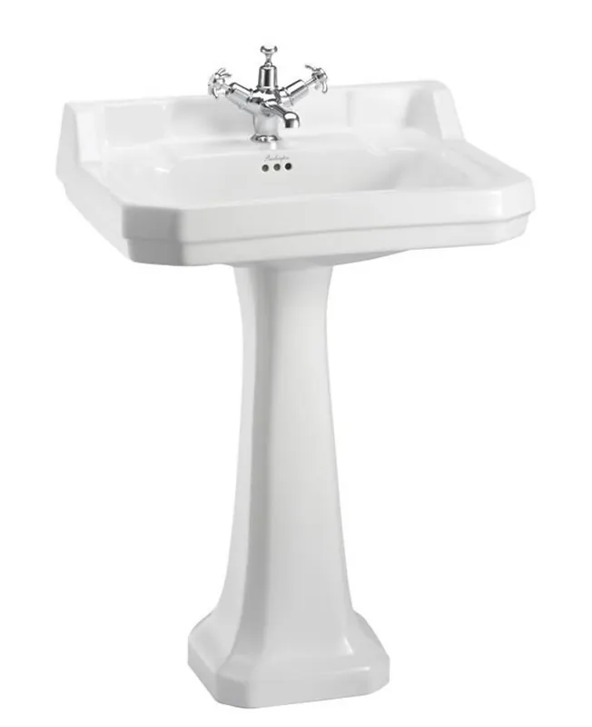 Casa Padrino luxury porcelain washbasin with pedestal 61 x 51 x H. 90 cm - Antique Style Washbasin Must-Have