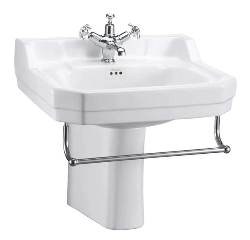 Casa Padrino porcelain washbasin with half pedestal and towel holder 56 x 47 x H. 56 cm Begrenztes Angebot