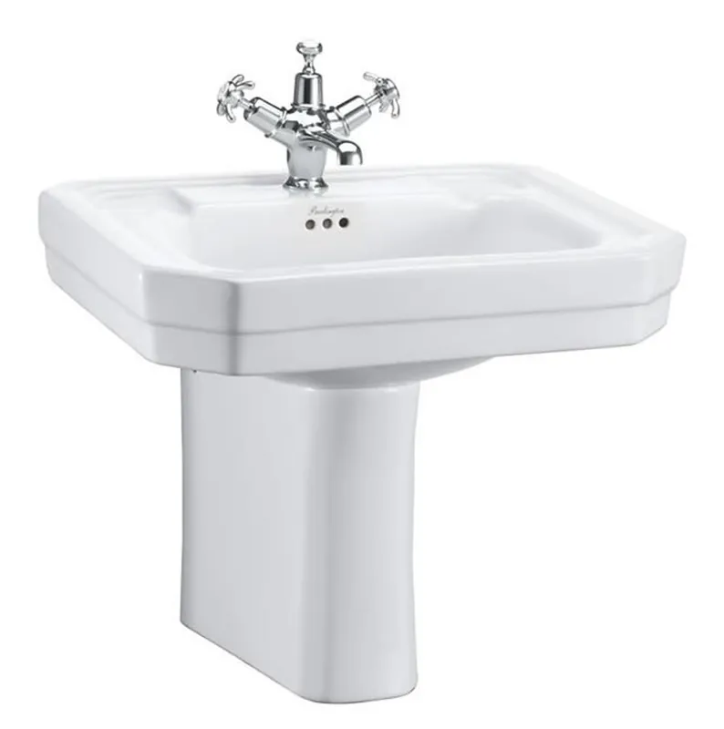 Top-Seller Casa Padrino porcelain washbasin with half pedestal 56 x 47 x H. 50 cm - Hotel Furniture
