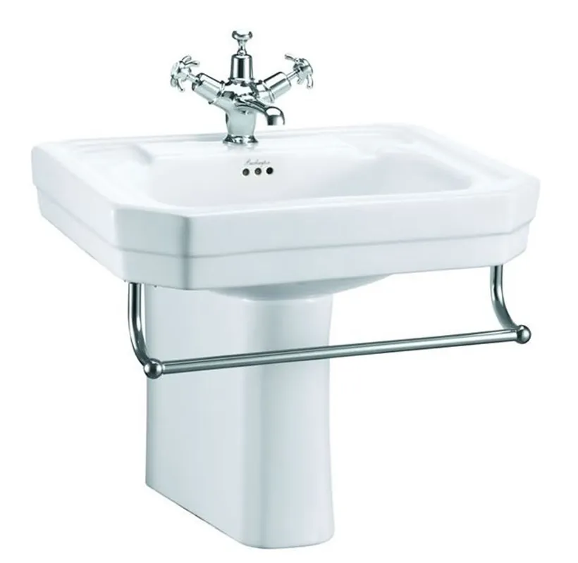 Casa Padrino porcelain washbasin with half pedestal and towel holder 56 x 47 x H. 50 cm Heißes Angebot