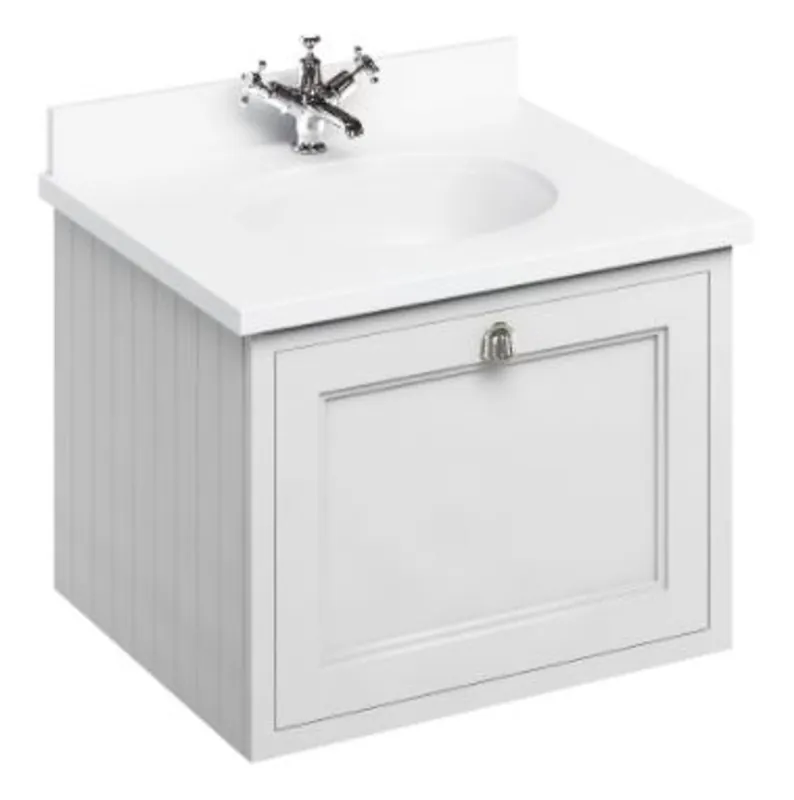 Preisknaller Casa Padrino luxury hanging washing cabinet / washbasin with marble top and drawer 66 x 55 x H. 59 cm
