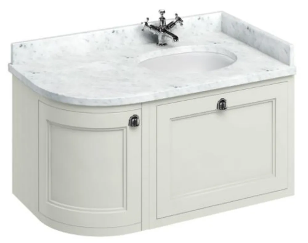 Casa Padrino luxury hanging washing cabinet / washbasin with marble top drawer and door - Art Nouveau Design Sonderangebot